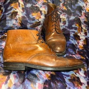 Premium Leather Brown Cole Haan lace up Boots